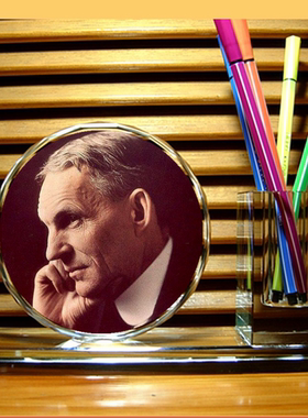 亨利福特摆设纪念品礼物收藏品汽车业周边HenryFord水晶笔筒摆件