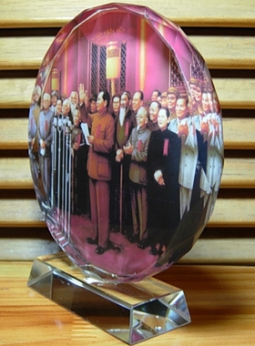 开国大典纪念品礼物装饰品毛泽东礼物礼品玩偶收藏品摆设水晶摆件