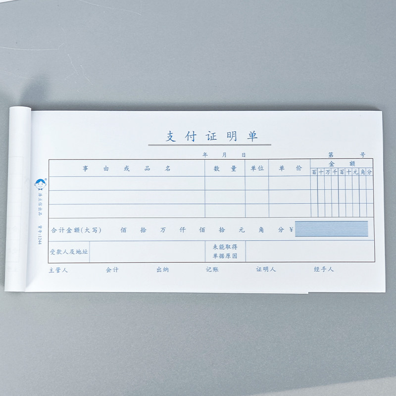 浩立信支付证明单借支凭证单据财务会计凭证借支款汇款转账凭证据