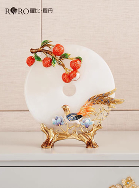 珐琅彩平安扣摆件乔迁礼物玄关