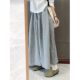 ຜ້າຝ້າຍສີເທົາ retro ຍີ່ປຸ່ນແລະ linen ກາງເກງຂາກວ້າງແລະກະໂປງສໍາລັບແມ່ຍິງໃນຊ່ວງລຶະເບິ່ງຮ້ອນສໍາລັບຂະຫນາດນ້ອຍທີ່ມີໄຂມັນ mm ຝ້າຍວ່າງຂະຫນາດໃຫຍ່ແລະກາງເກງ linen ປົກກະຕິ
