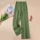 Linen suit wide-leg trousers for women in summer, high-waisted, lazy, relaxed, nine-point slimming, casual straight-leg trousers, trendy