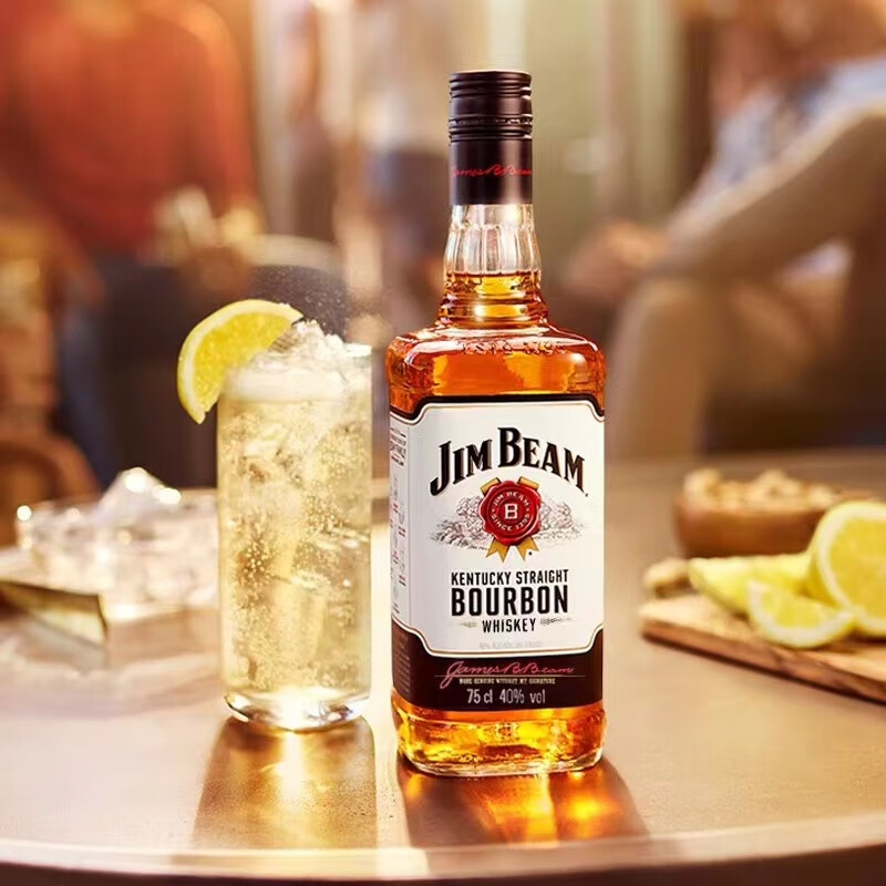 JIM BEAM 金宾 白占边 波本威士忌沾边波旁威士忌可乐桶700ml - 图2