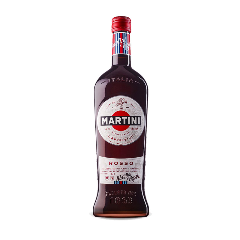 martini马天尼红威末酒马提尼甜配制酒调酒瓶装1L意大利进口洋酒 - 图1