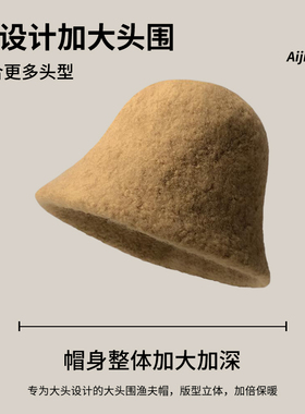 艾佳微大头围渔夫帽逛街出游休闲