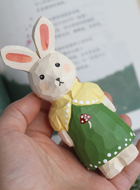 木质工艺品可爱小兔子创意个性动