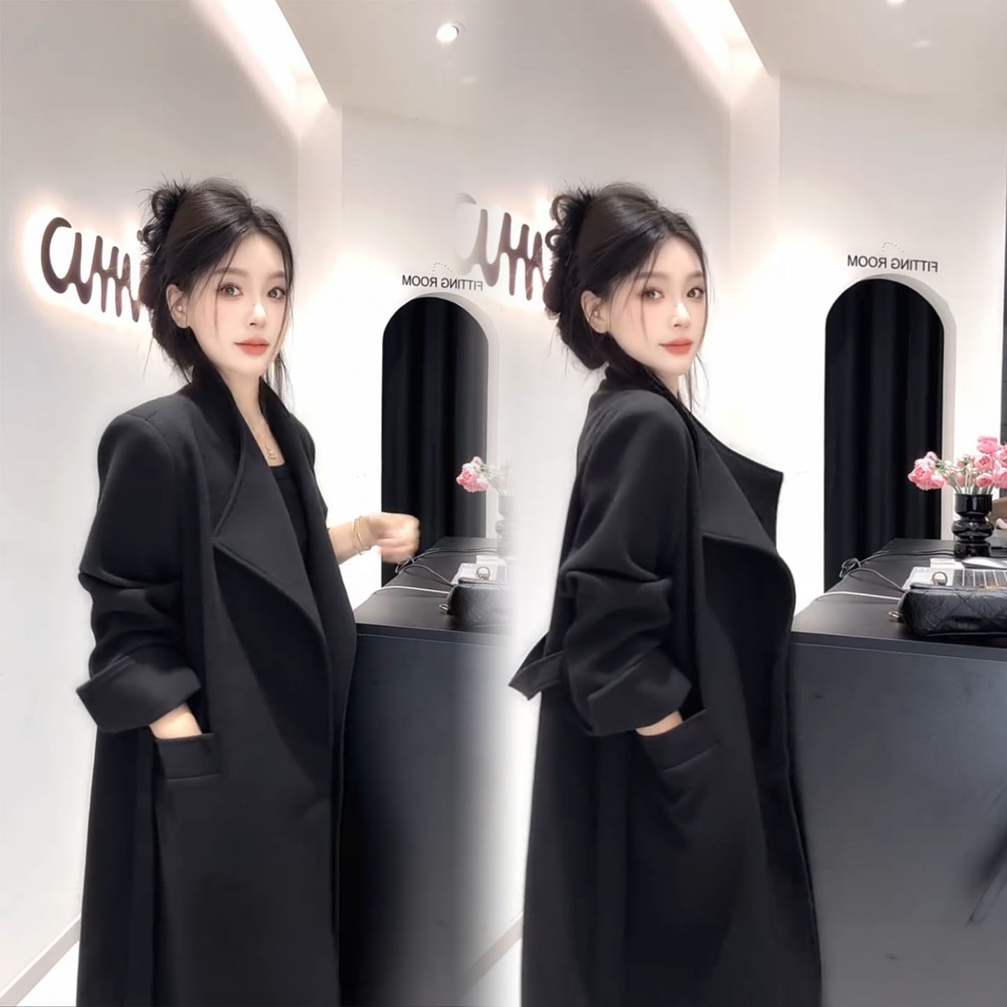 时尚显瘦高级感宽松显瘦中长款外套2025年秋冬新款轻奢百搭外套潮,淘宝优惠券,粉丝福利购,淘宝优惠卷