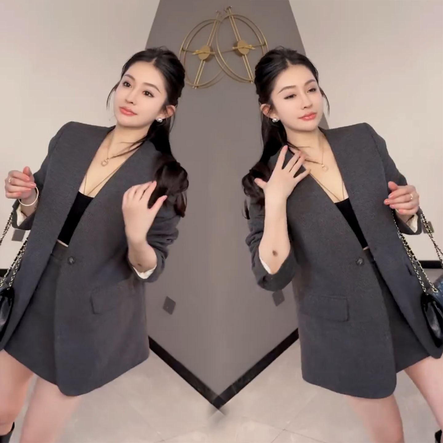 2025秋冬季新款纯色西装外套半身裙套装女高级感气质通勤两件套潮,淘宝优惠券,粉丝福利购,淘宝优惠卷