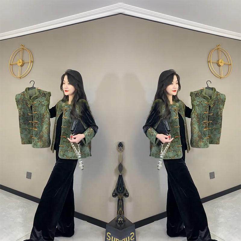 高端网红爆款新中式三件套女2025早春新款提花盘扣马甲小衫阔腿裤,淘宝优惠券,粉丝福利购,淘宝优惠卷