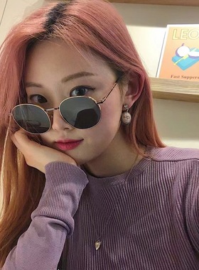 复古圆形墨镜女韩版潮男茶色防晒