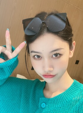 新款网红黑色方框墨镜复古街拍潮