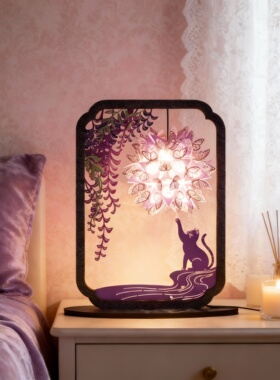 创意蝴蝶猫咪卧室床头氛围灯