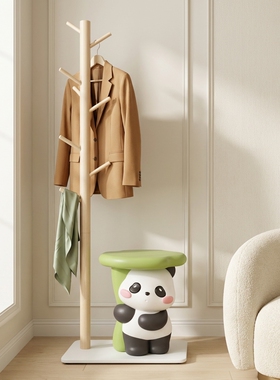 可爱熊猫树脂落地摆件玄关装饰