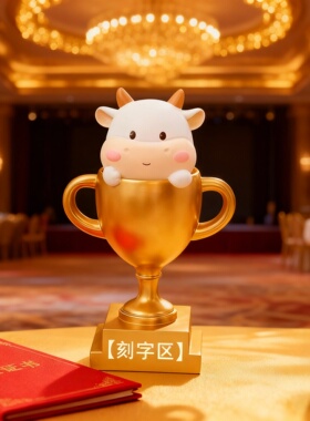 可爱卡通生肖牛树脂桌面摆件礼盒