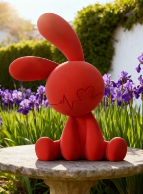 可爱兔子树脂桌面摆件情人节礼物
