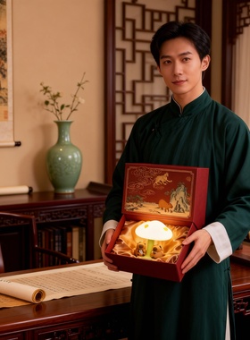 新中式蘑菇树脂小夜灯乔迁送礼