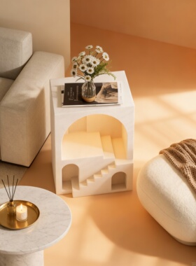 侘寂风树脂几何可发光桌面摆件