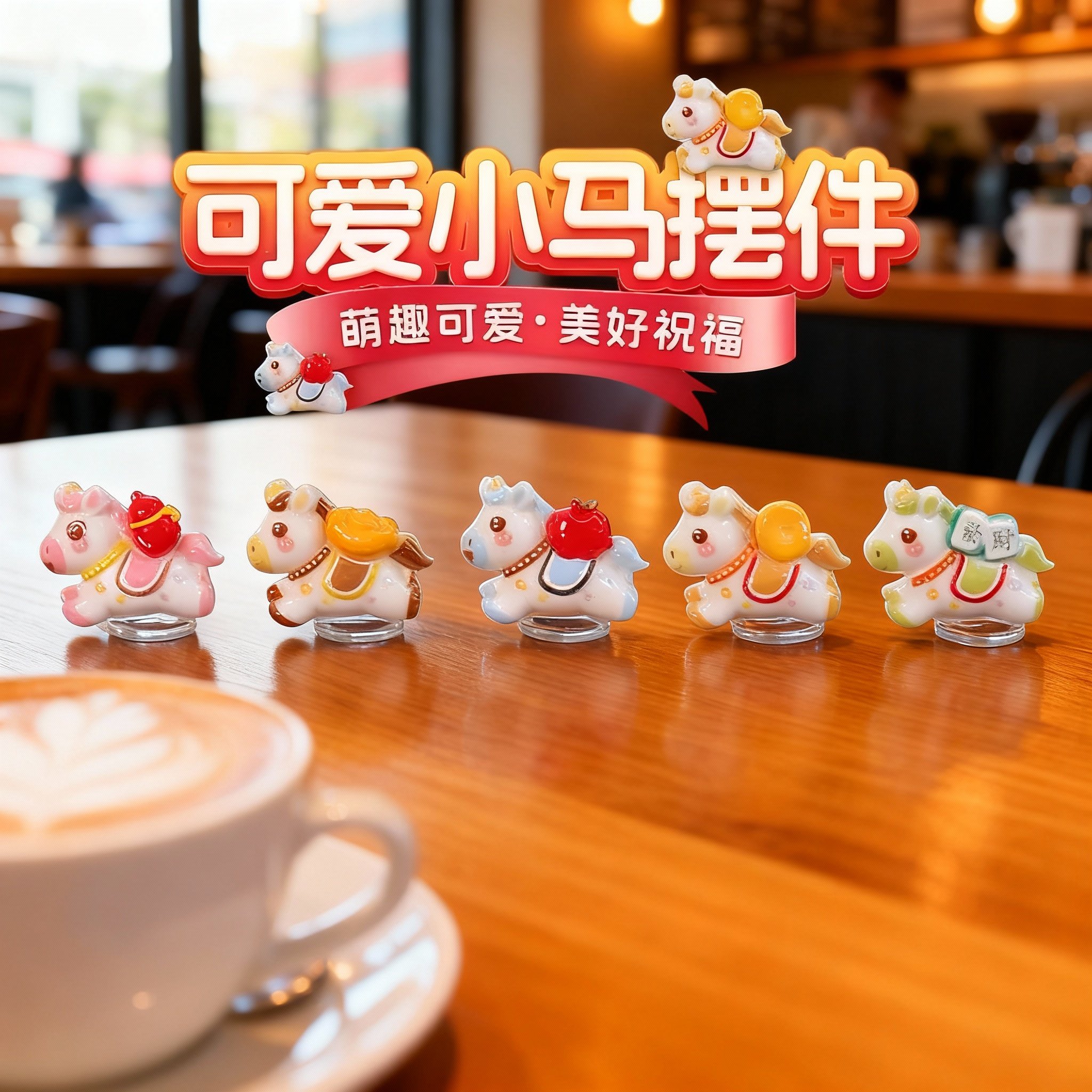 可爱小马摆件车载桌面3D模型萌趣创意装饰品软萌配饰,淘宝优惠券,粉丝福利购,淘宝优惠卷