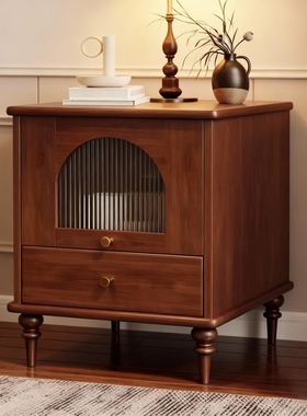 复古木质拱形门抽屉收纳柜摆件