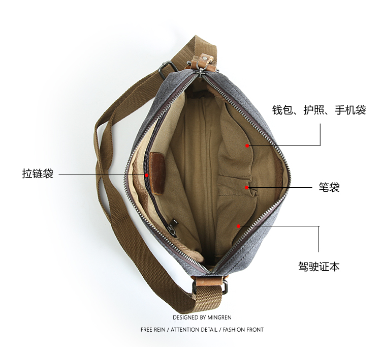 新款男式休闲男包帆布包男横款单肩包斜挎包男士包包斜跨背包青年-图2