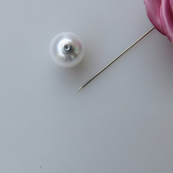 ແບບເກົາຫຼີ ໃໝ່ ຜ້າ brooch flower pearl pin versatile decorative cardigan shawl accessories pin jewelry