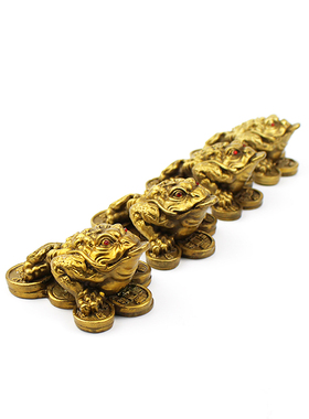 小黄铜金蟾三足蟾蜍摆件桌面摆件