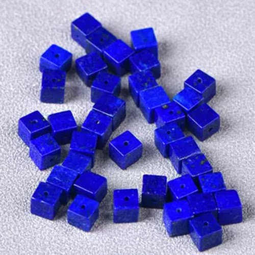 天然原矿青金石方糖方块方珠子散珠diy隔珠隔片手串配件串珠方珠 - 图1
