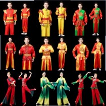 The New Beat Drum Suit Mens Song Costume Classical Dance out of the Breeze National Dance Fan Dance Fans opening dance suit