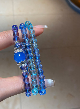 不立柱串珠三层叠戴串珠手链小清