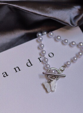 日韩ins风蝴蝶珍珠手链