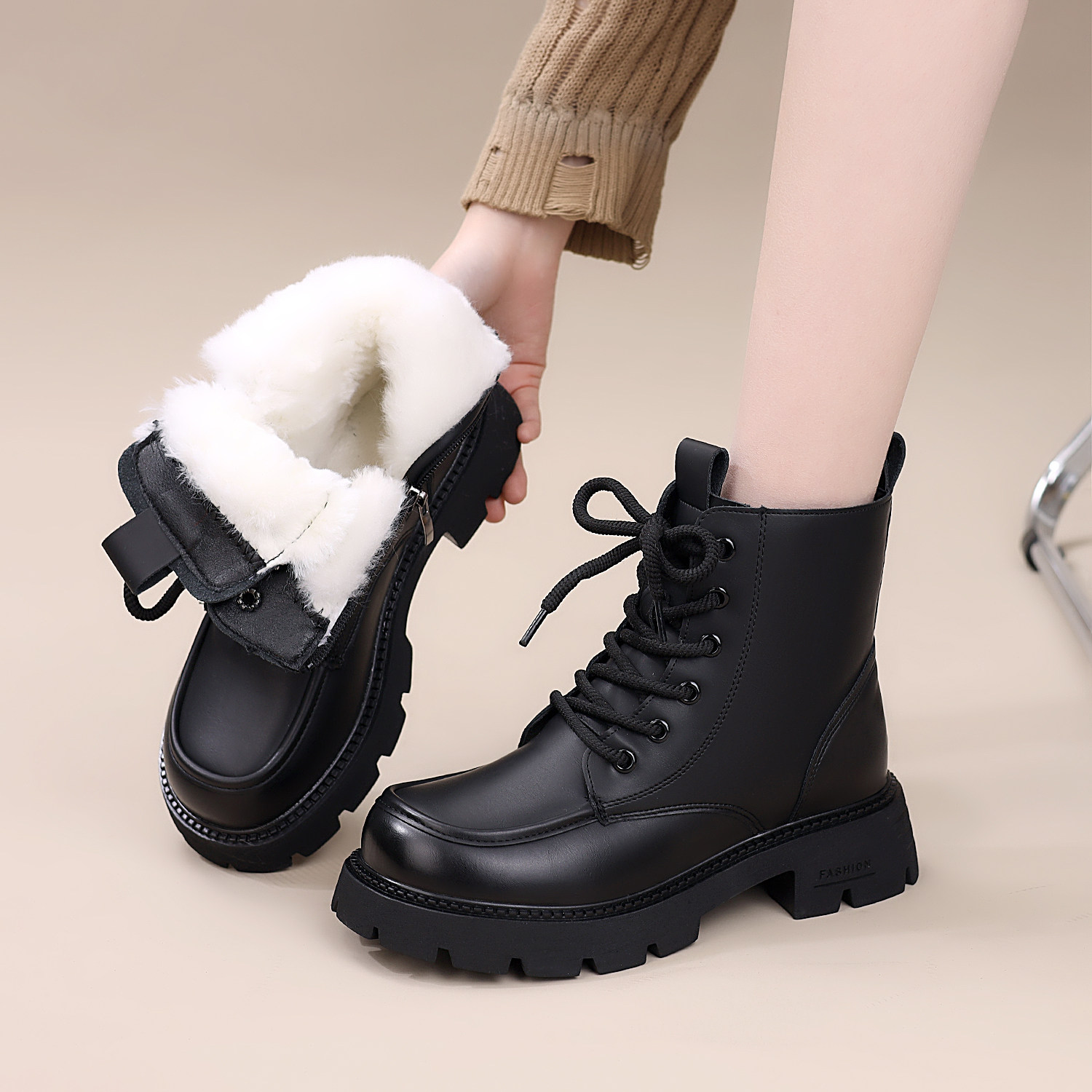 厚底马丁靴女2025秋冬季新款休闲百搭保暖软底英伦风爆款显瘦短靴,淘宝优惠券,粉丝福利购,淘宝优惠卷