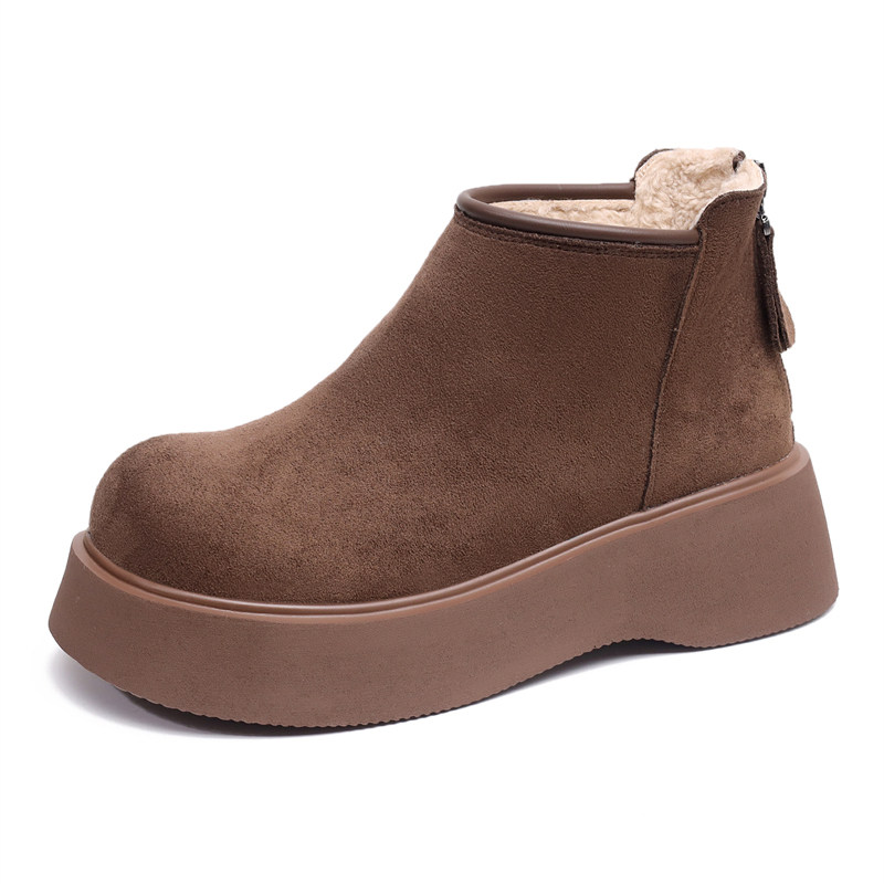 增高厚底雪地靴女2025冬季新款小个子棉靴防滑绒面后拉链加厚棉鞋,淘宝优惠券,粉丝福利购,淘宝优惠卷