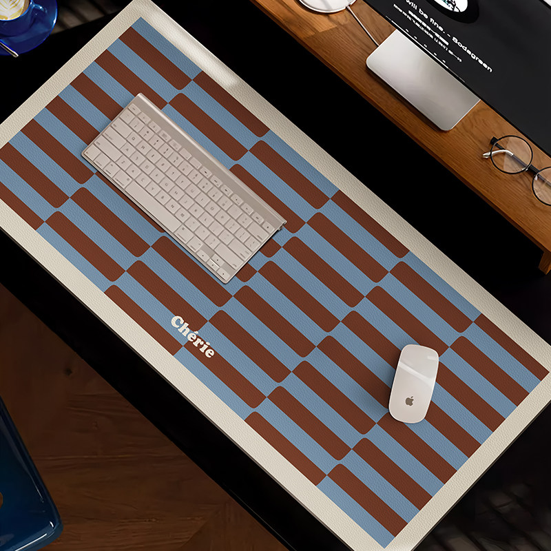 条纹中古风复古鼠标垫2025新款办公桌面加大键盘垫防水防油,淘宝优惠券,粉丝福利购,淘宝优惠卷