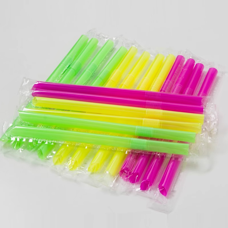 100支包邮双童一次性单支膜包弯管珍珠奶茶喝粥稀饭粗吸管70059 - 图2