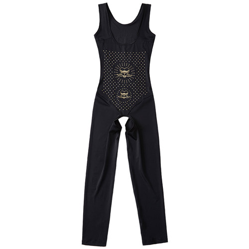 无袖背心式长裤瘦美腿打底塑形连体塑身衣开裆式双层压力收腹 - 图3