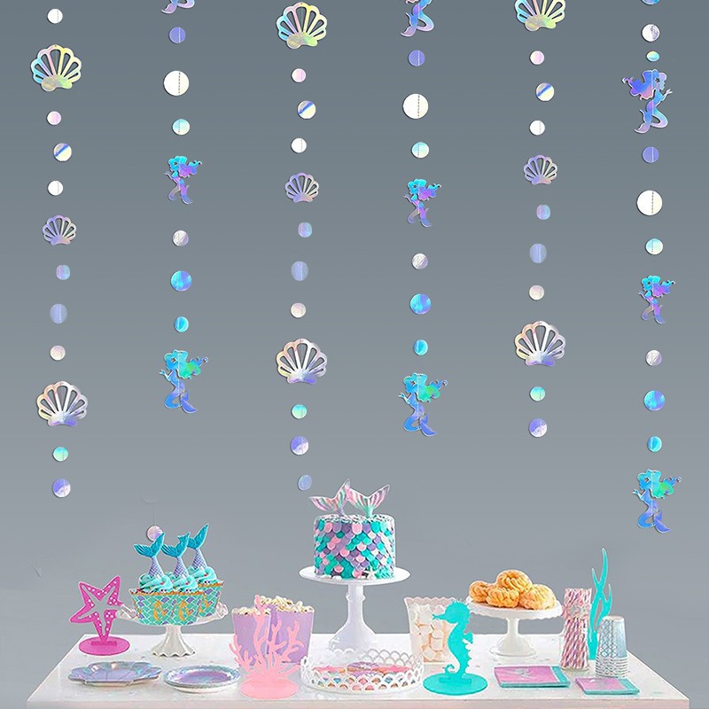 美人鱼海洋主题生日派对装饰贝壳拉花吊饰儿童聚会场景布置用品 - 图1