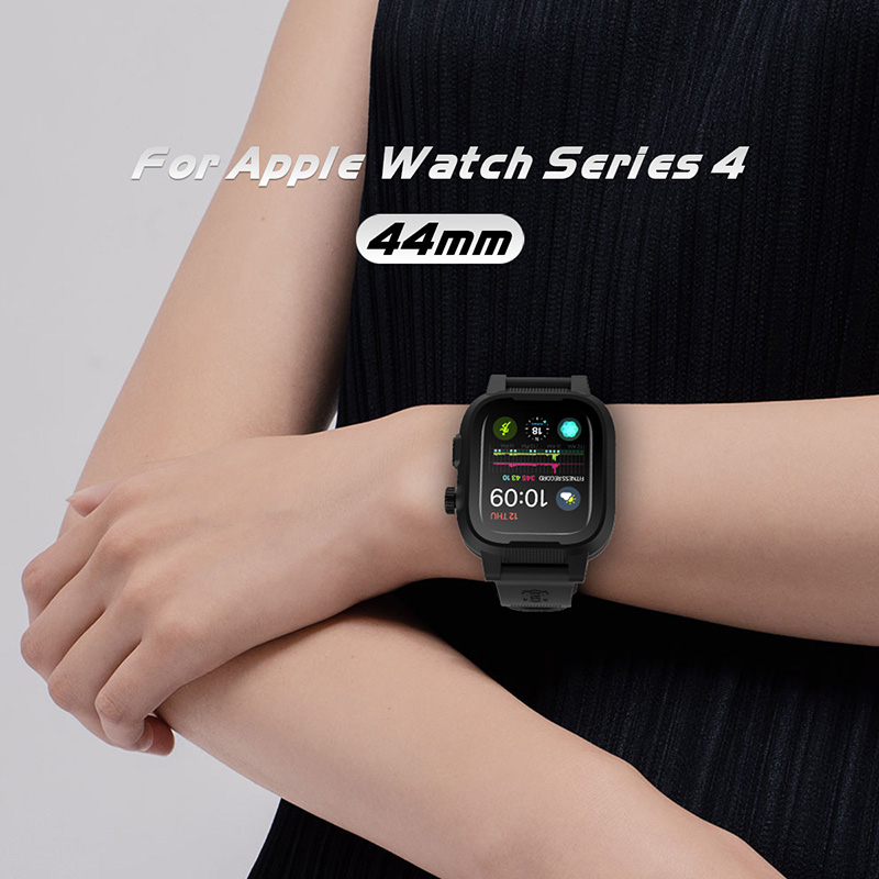 适用苹果手表4/5代apple watch密封防水手表壳带iwatch6 se表带漂流游泳44/42mm/40/38男女2/3/6潜水保护壳套 - 图3