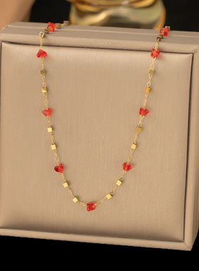 多巴胺满天星彩石钛钢项链女手链