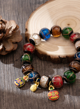 正品香灰琉璃手链招财吞金兽手串