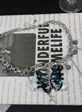 蝴蝶流苏项链女choker锁骨链颈链