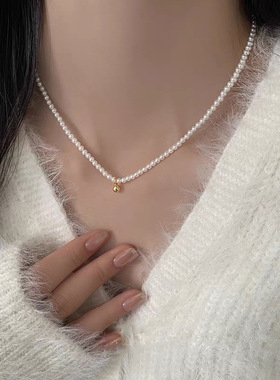施家珍珠项链女小众轻奢设计颈链