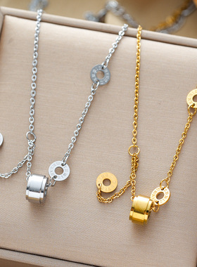 通体钛钢不掉色项链女锁骨链颈链