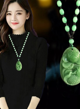 琉璃长款花朵毛衣链挂件树叶吊坠