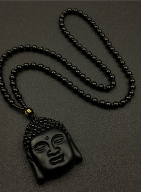 民族风长款保平安毛衣链关公吊坠