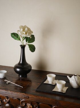 十境陶瓷花器乌金石茶盘茶匙茶具