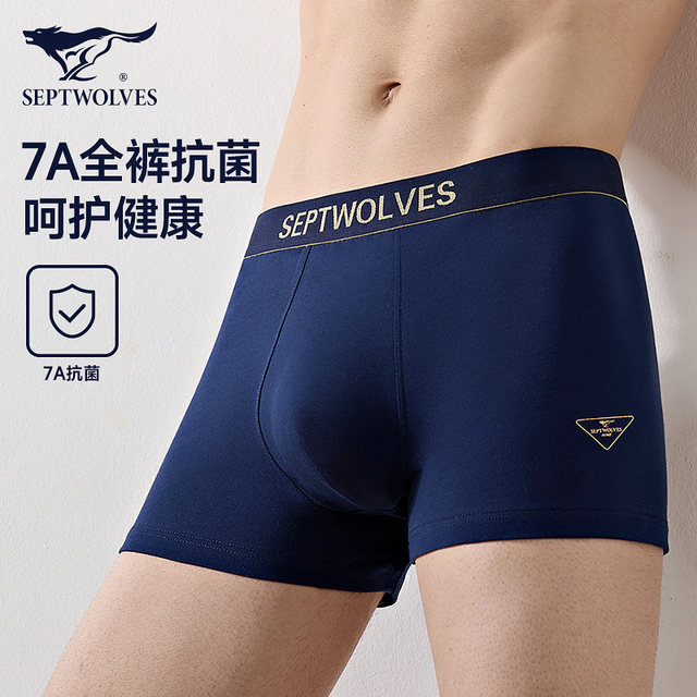 Septwolves ຊຸດຊັ້ນໃນຕ້ານເຊື້ອແບັກທີເຣັຍຝ້າຍບໍລິສຸດສໍາລັບຜູ້ຊາຍ summer breathable