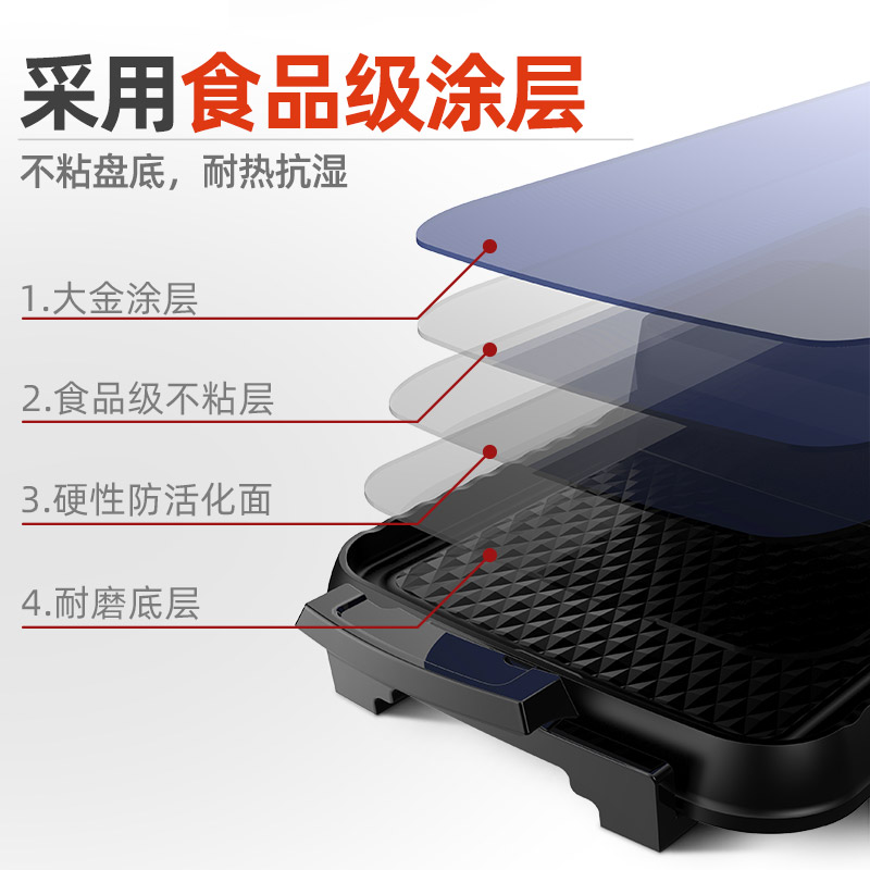 益伟家居旗舰店火锅烧烤一体锅家用多功能两用韩式无烟电烤盘烤肉机涮烤刷炉鸳鸯2