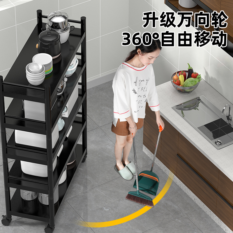 益伟家居旗舰店厨房置物架落地式多层微波炉架烤箱收纳架子多功能锅架货架储物架1