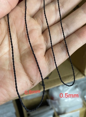 29黑色金银镶嵌吊坠绳黄金和田玉翡翠蜜蜡纯手工编织男女锁骨链