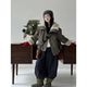 Trendy winter women's patchwork quilted warm parka jacket